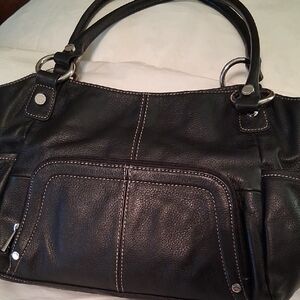 Tignanello Black Leather Shoulder Bag